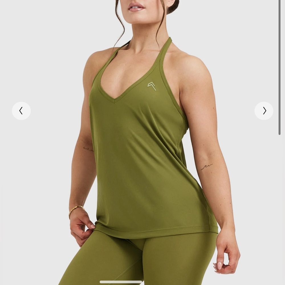 Oner Active Go To Strappy Loose Vest Olive Green